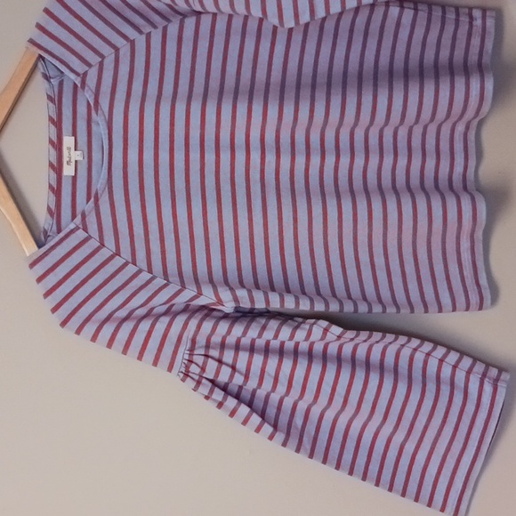 Madewell Bell Long Sleeve Striped Top Size S - Picture 2 of 13